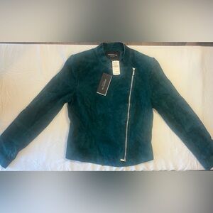 Lafayette 148 New York Turquoise Suede Jacket